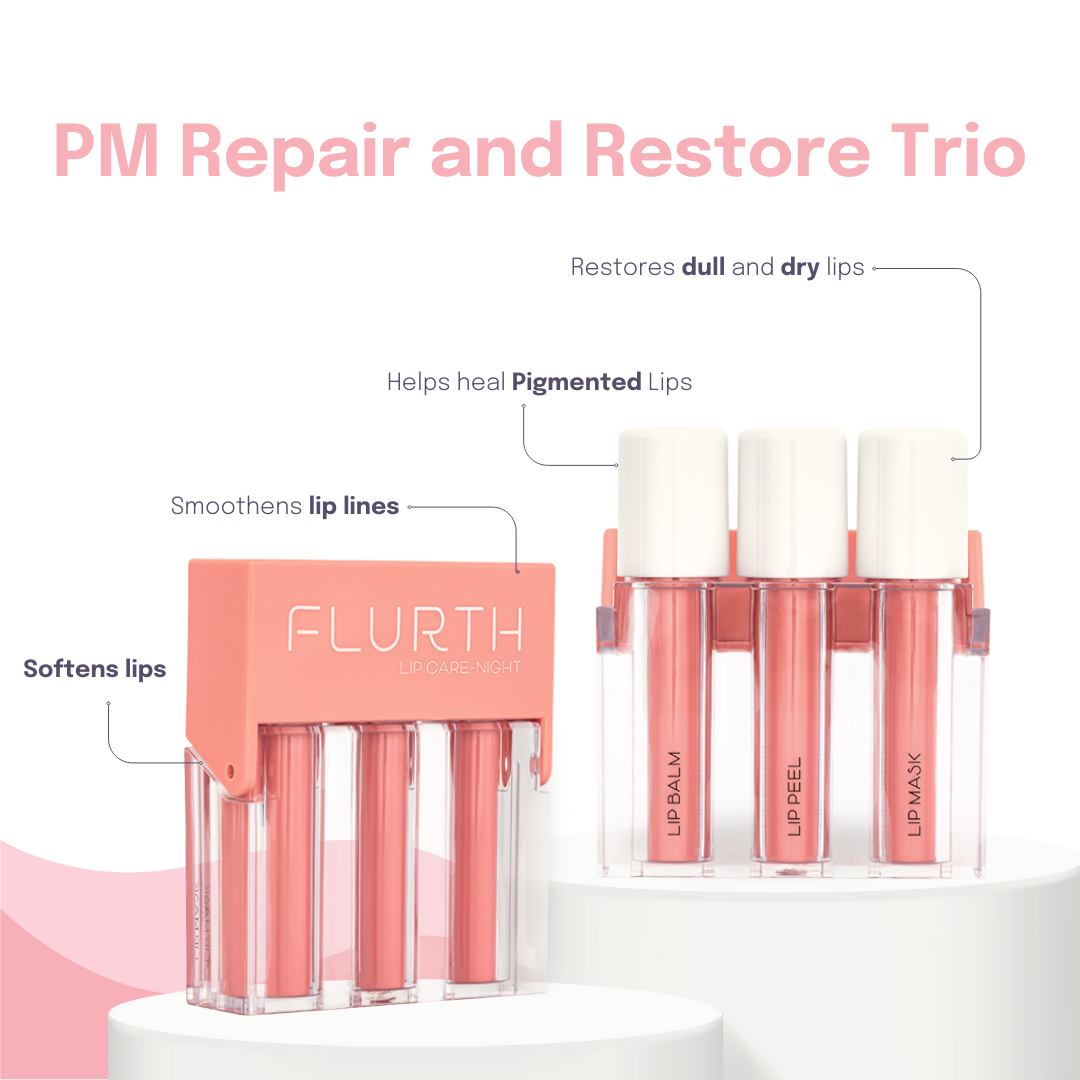 24-Hour Lip Skincare Bundle — AM & PM Korean Lip Care Trios